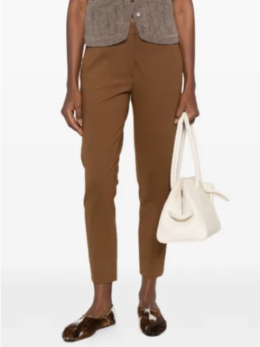 Max Mara Pegno Pocket Straight Leg Trousers Brown Size 6